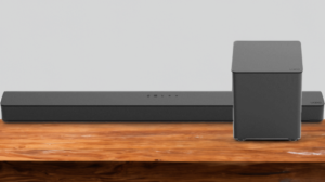 soundbar and sub on table